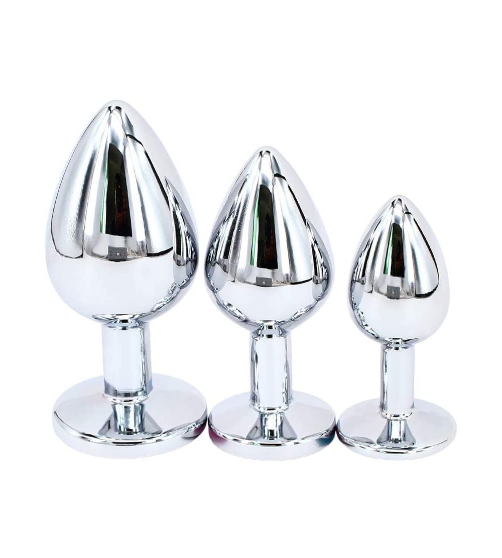 Anal Sex Toys Steel Jeweled Butt Anal Plug Large Medium Small Training Sets - CN11MC96JV3 $27.83