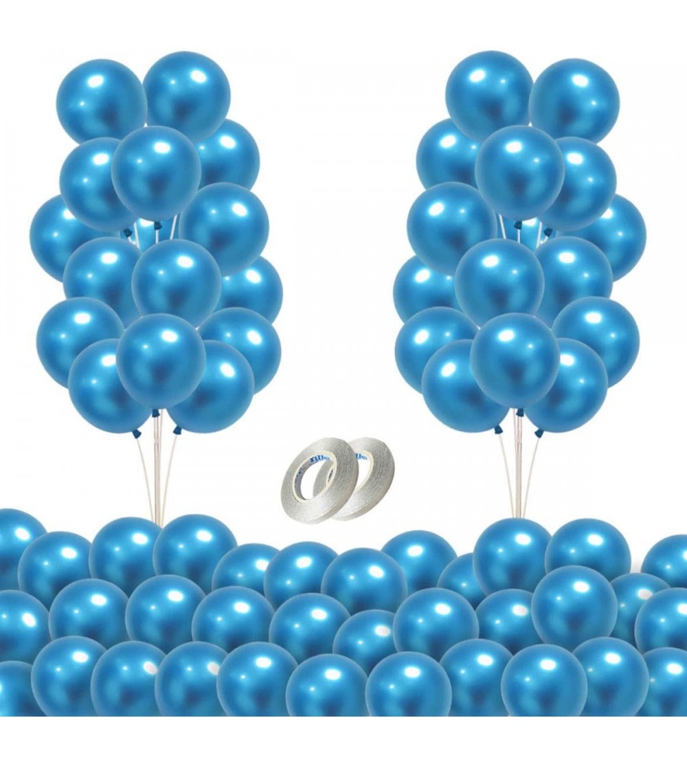 Penis Rings 5 Inches 100 Pack Metallic Blue Balloons with 2 Ribbons- Thick Chrome Balloons for Birthday- Wedding- Arch Party ...