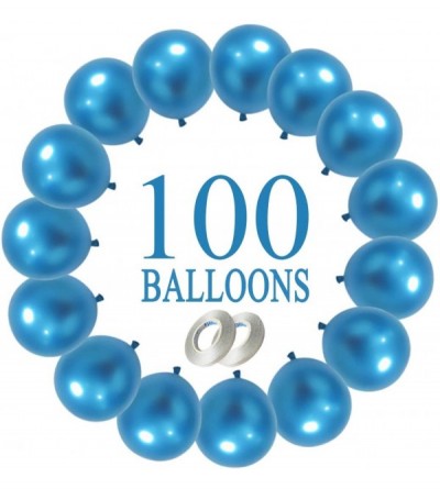 Penis Rings 5 Inches 100 Pack Metallic Blue Balloons with 2 Ribbons- Thick Chrome Balloons for Birthday- Wedding- Arch Party ...