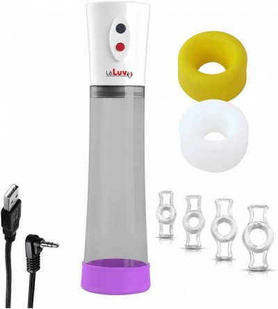 Pumps & Enlargers Eros White USB-Powered Electric Penis Pump Smoke Grey Cylinder Bundle with 3 Sizes of Sleeves and 4 Sizes o...