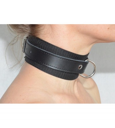 Restraints Real leather and nylon 5 pcs Bondage Restraint Kit- Wrist Cuffs Ankle Cuffs Collar Handcuffs Belt Bracelet Cuff Me...