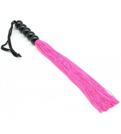 Paddles, Whips & Ticklers Rubber Sex Flogger Whip - Beginners Super Soft 15 Inch Flogger Whip for Sex Adult (Pink) - Pink - C...