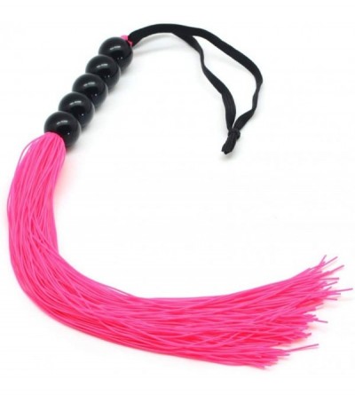 Paddles, Whips & Ticklers Rubber Sex Flogger Whip - Beginners Super Soft 15 Inch Flogger Whip for Sex Adult (Pink) - Pink - C...