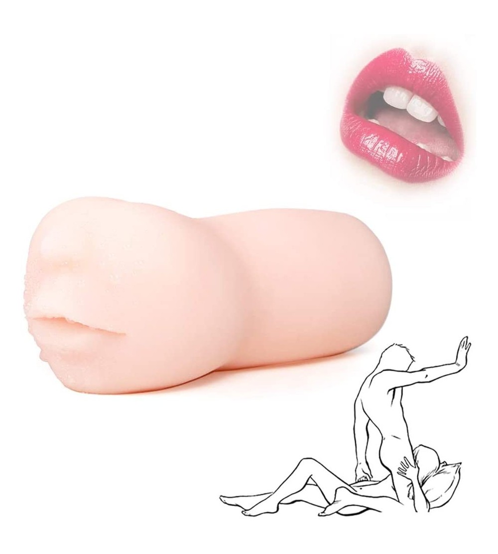 Male Masturbators Silicone Realistic Mouth with Tongue and Teeth Male Masturbator Oral Sex Blow Job Pocket Pussy Adult Toy - ...
