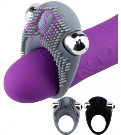 Penis Rings artAdults Men Full Silicone Vib-brrating Cock Ring-Vib-brrating Picle Delay Lock Ring- Toy for Male or Couples T-...