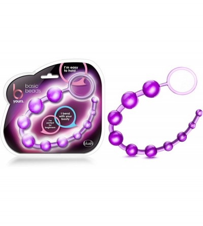 Anal Sex Toys Soft Flexible Jelly 10 Bead Vaginal and Anal Beads - Sex Toy for Women - Sex Toy for Men (Purple) - Purple - CJ...