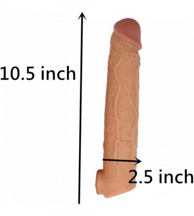 Male Masturbators Beautihome 2020 New Skin Realistic Feeling Sexy 10.5 INCH Extender Enlarger Extension Sheath Elastic Long L...