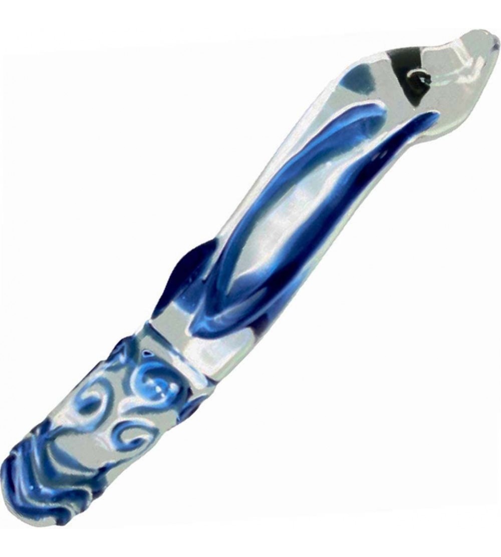Dildos Mermaid Treasure Aquamarine Glass Dildo 8 Inch - CX110BOV1EL $44.35