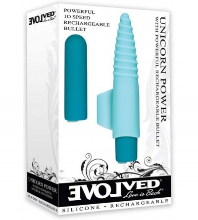 Vibrators Love Is Back Unicorn Power Bullet Vibrator with Finger Sleeve- Blue - CR18W76QW47 $14.10