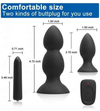 Anal Sex Toys Butt Plug Set with Bullet Vibrator- Pack of 2 Anal Plug Training Kit with Remote Controlled 16 Speeds- G-Spot V...
