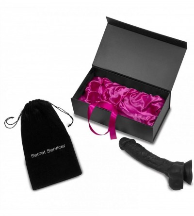 Dildos Huge Gift Box X-Large Dildo 9 Inch Big Boy Black Silicone Dildo with Suction Cup 10" Length- 7.5" Insertable- 2" Diame...