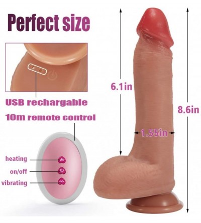 Dildos New Wiggling Realistic Dildo Vibrator with 10 Vibrating Frequencies- Automatic Vibrating Dildo for Women Vaginal Anal ...