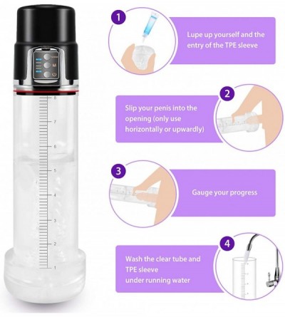 Pumps & Enlargers Rechargeable Penis Pump ED Vacuum Pump with 4 Suction Power for Mens Sexual Enhancement- 2 in 1 Erection Pu...