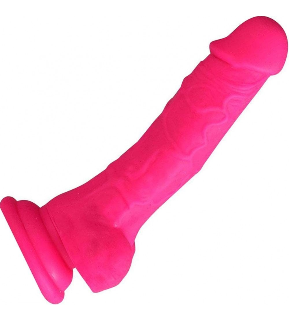 Dildos Billee 7 Realistic Silicone Dong Neon Pink" - CC180WGW6AL $44.07