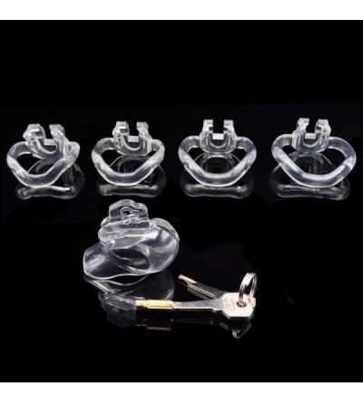 Chastity Devices Male Chastity Cage with 4 Rings- Adjustable Resin Chastity Device Cock Cage for Male Penis Exercise - Clear ...