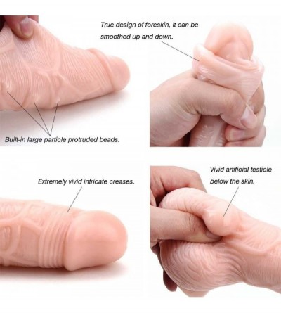 Dildos Veiny George 8 Inch Dildo with Stretchable Skin- Realistic Moving Skin Cock with Suction Cup (8- Flesh) NYSE0017 - CI1...