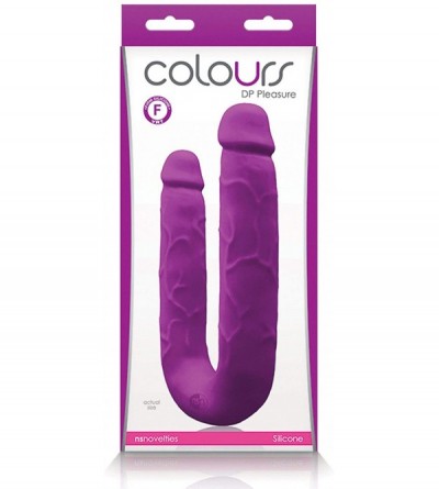 Dildos Colours - DP Pleasures - Realistically Molded Silicone Double Penetration Dong (Purple) - Purple - CN195IKTYSM $61.90