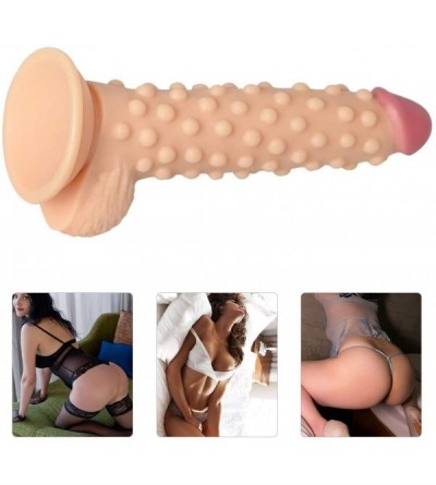Dildos Dildo with Granule Suction Cup Silicone Penis G-Spot Stimulate Female Masturbation - CP18ZD7LNQT $33.53