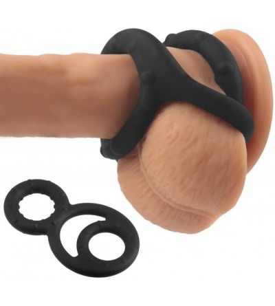 Penis Rings Silicone Dual Penis Ring - Adjustable Cock Ring Stretchy Dick Ring Erection Enhancing Men Sex Toys Longer Stronge...