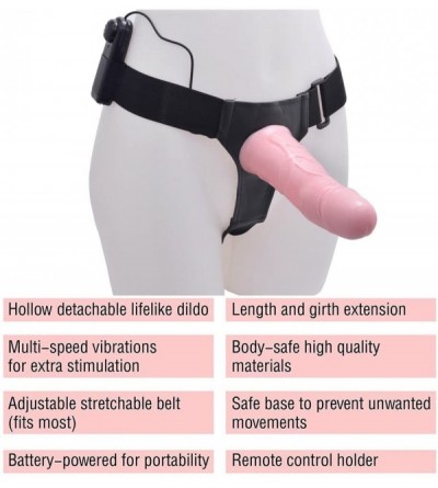 Dildos Vibrating Adjustable Hollow Strap-On Harness Extender Bigger Penis Dildo Sleeve Cock Cover Penis Extension Increase Th...