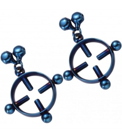 Nipple Toys 2PCS Stainless Steel Nipple Clamps Non-Piercing Nipple Clip Flirting Toy for Lover (Blue) - Blue - CP19I303L44 $2...