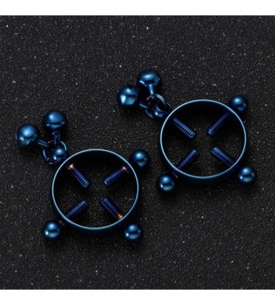 Nipple Toys 2PCS Stainless Steel Nipple Clamps Non-Piercing Nipple Clip Flirting Toy for Lover (Blue) - Blue - CP19I303L44 $2...