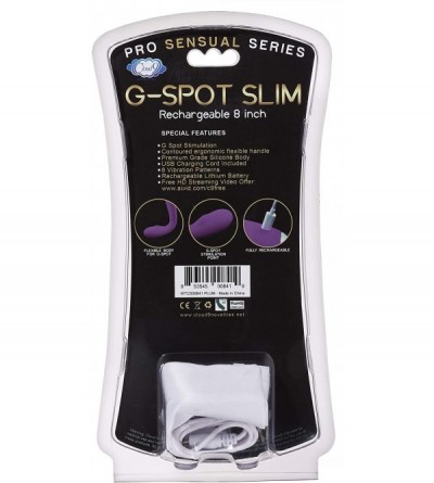 Vibrators 8" G-spot Slim Rechargeable (Plum) - Plum - CL18QTC673H $51.24