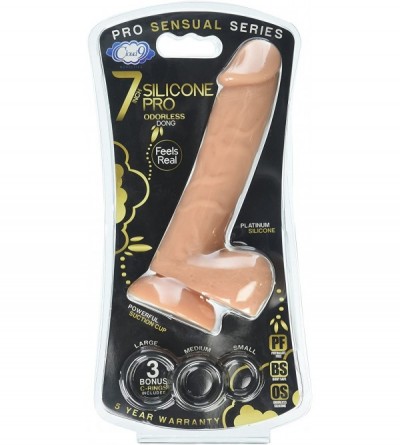 Dildos 7" Silicone Harness Compatible Suction Cup Dildo (Beige) - Beige - C112CGSPPE1 $48.56