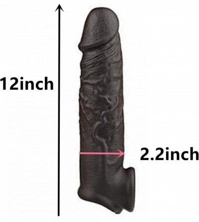 Pumps & Enlargers Expedite Shipping Black 12 Inch Medical Silicone Penile Condom Lifelike Fantasy Sex Male Chastity Toys Leng...