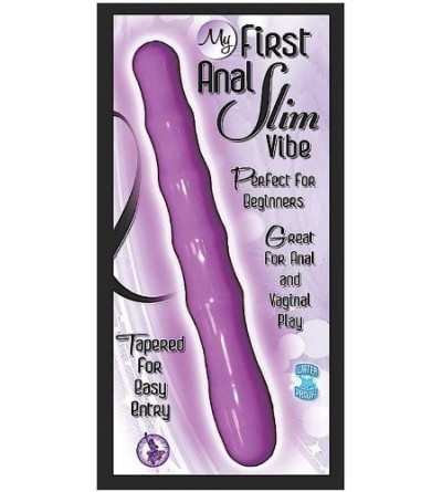 Anal Sex Toys Easy Entry Waterproof Tapered Beginners First Choice Slim Anal Vibe- Purple - Purple - C2114WTYQWP $28.09