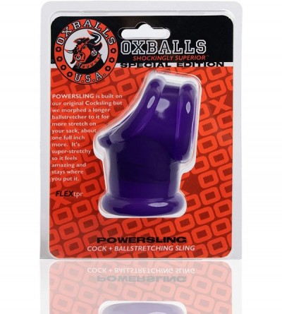 Penis Rings Oxballs Power Sling Cock & Ball Stretcher (Purple) - CE194G5WS6I $12.52