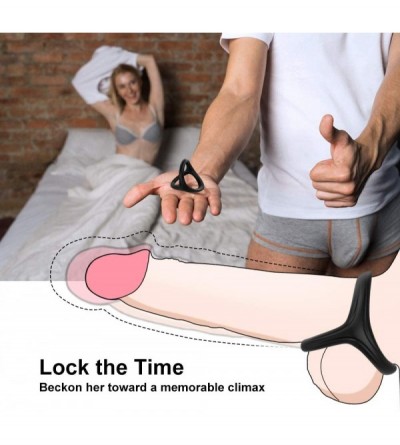 Penis Rings Silicone Penis Ring- 3 in 1 Ultra Soft Cock Ring for Erection Enhancing Sex Toy for Men Couple - C5194A5AN0Q $22.42