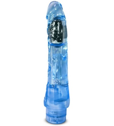 Dildos 9" Long Soft Realistic Feel Vibrating Dildo Multi Speed Flexible Vibrator Waterproof Sex Toy For Women - Blue - Blue -...