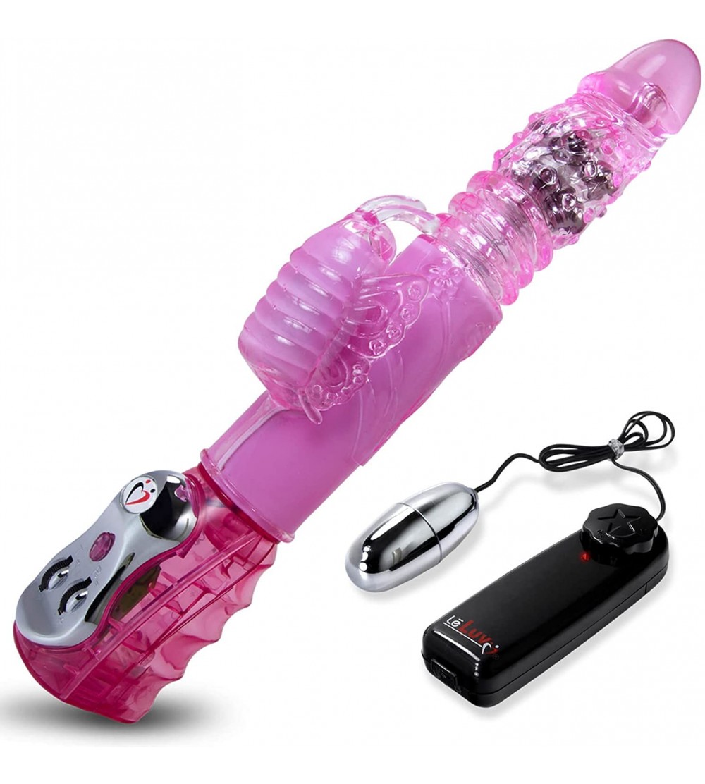 Vibrators Rabbit Vibrator Automatic Thrust Bundle Pink with Mini Bullet - Pink - C211MQSPH5T $49.27