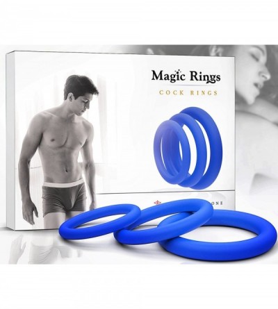 Penis Rings Penis Ring Set for Men - Adult Toys for Couples - Sex Enhancer Ring - Silicone Cock Rings for Longer Orgasm - Blu...