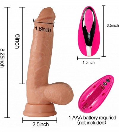 Dildos Remote Control Rotating Dildo with Suction Cup for Hand-Free- Liquid Silicone Vibrating Realistic Dildos with 7 Vibrat...
