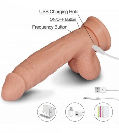 Dildos Remote Control Rotating Dildo with Suction Cup for Hand-Free- Liquid Silicone Vibrating Realistic Dildos with 7 Vibrat...