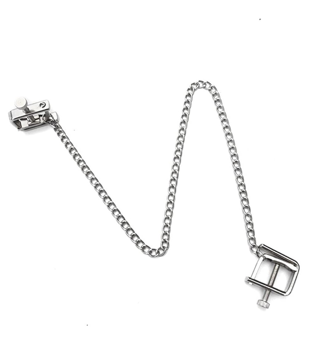 Nipple Toys Sexy Nipple Clamp Breast Clip BDSM Flirting Bondage Kit for Couples - With Chain - CW185D80CNQ $9.28
