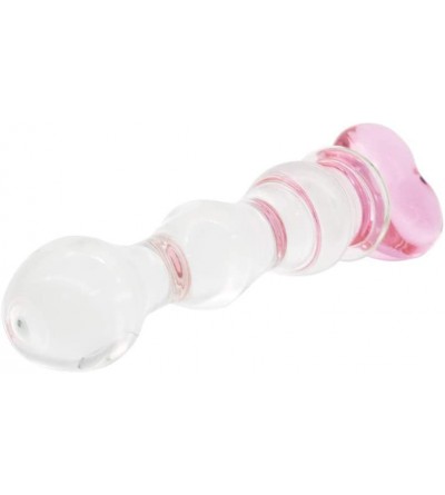 Anal Sex Toys Glass Anal Plug- Crystal Butt Plug Pleasure Wand Anal Beads Dildo Penis Masturbation with Pink Heart - CP1942GQ...
