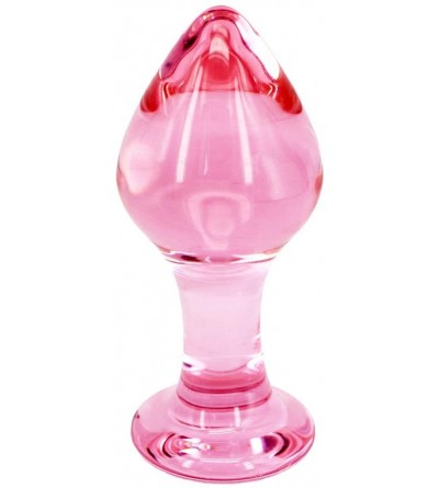 Anal Sex Toys Anal Trainer Butt Plugs for Beginners- Pink Glass Anal Sex Toy Butt Plug (Egg) - CU18RYZ0G7Z $26.83