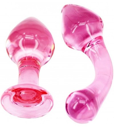 Anal Sex Toys Anal Trainer Butt Plugs for Beginners- Pink Glass Anal Sex Toy Butt Plug (Egg) - CU18RYZ0G7Z $26.83