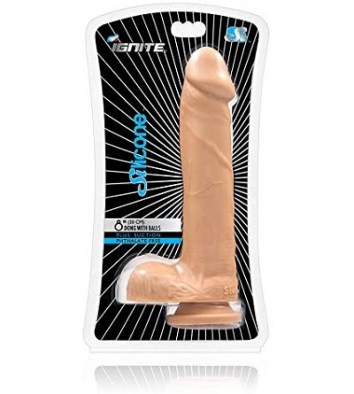 Dildos Dong with Balls and Amp Suction Silicone Flesh Dildo- 8 Inch - Flesh - C211HBZXJ5H $64.41