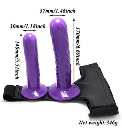Dildos Unisex Strap On Dildo Strap-On Harness Kit with 2 Dildos (Purple) - Purple - CD19337ZYA0 $31.16