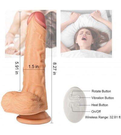 Dildos Realistic Vibrating Dildo G-spot Vibrator with 360°Rotation- Recharge Waterproof Penis with Suction Cup and Remote Con...