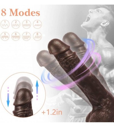 Dildos Thrusting Black Realistic Dildo Sex Toy for Women with 8 Vibrating Modes for G Spot Clitoral Anal Stimulation- Silicon...