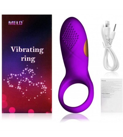 Penis Rings Cock Ring Vibrating Penis Ring Waterproof Rechargeable Couple Vibrator with 12-Speed Vibrations- Full Silicone Po...