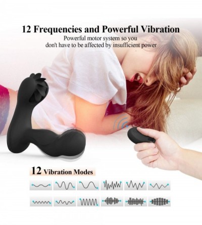 Vibrators 12 Modes Strong Vibrating Anal Butt Plugs Vibrator Prostate Massager Remote Control Dildo Vibrators Heating Tongue ...