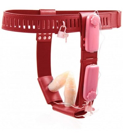 Chastity Devices Amal Plug for Beginners Female Leather Thong Panties Harness Chastity Belt Vibrańting Bûtt Plùg Ðịldǒs Six -...