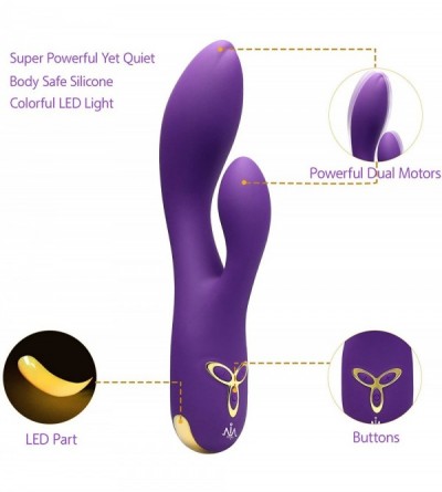 Vibrators Vibrating Rabbit G-spot Vibrator Vagina Clitoris Stimulation Dildo Massager - Upgraded Powerful Dual Motors with Ma...