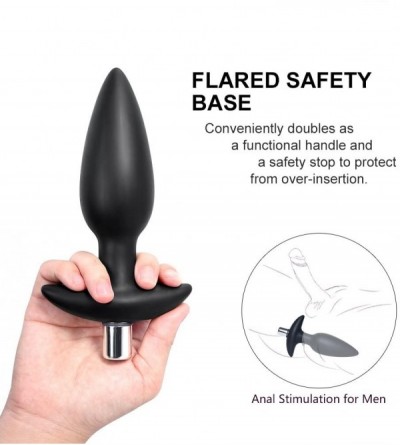 Anal Sex Toys Butt Plug Training Set Rechargeable Anal Plug Vibrator Anal Sex Toys for Men and Women- 3 Plugs- 1 Bullet - Bla...